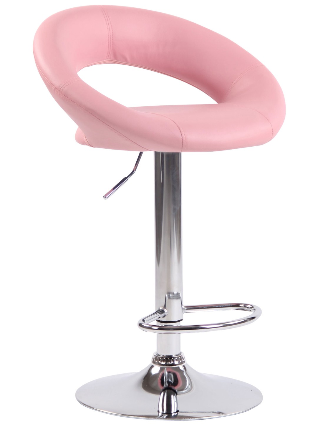 Barkruk Olinda kunstleer chroom, roze