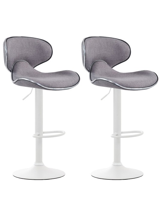 Set van 2 barkrukken Las Vegas V2 stof, lichtgrijs