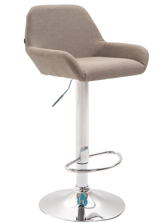 Set van 2 barkrukken Braga stof chroom, taupe