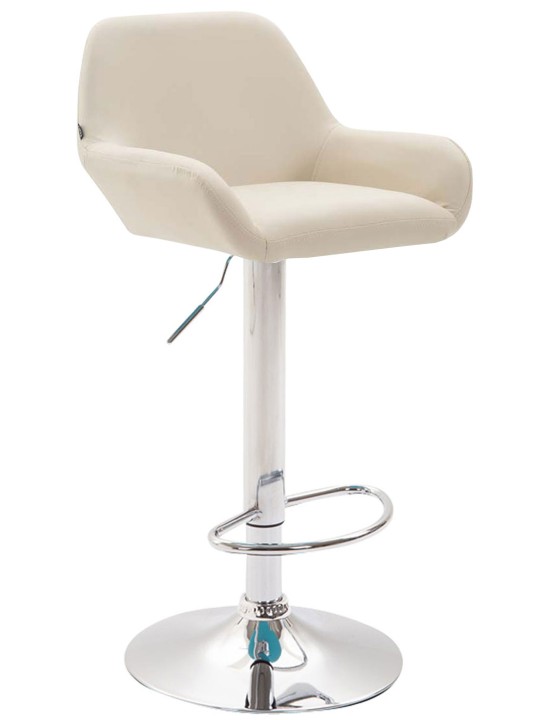 Set van 2 barkrukken Braga kunstleer chroom, crème