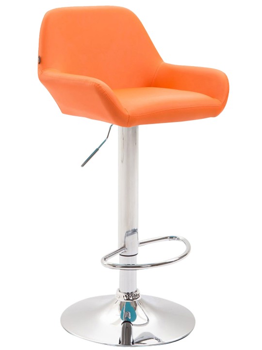 Set van 2 barkrukken Braga kunstleer chroom, oranje