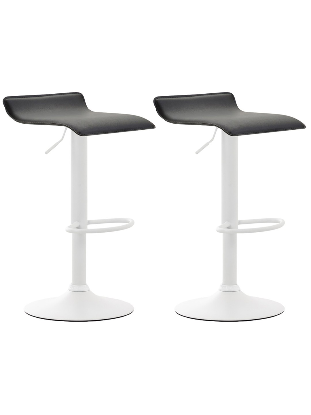 Set van 2 barkrukken Dyn V2 kunstleer, zwart