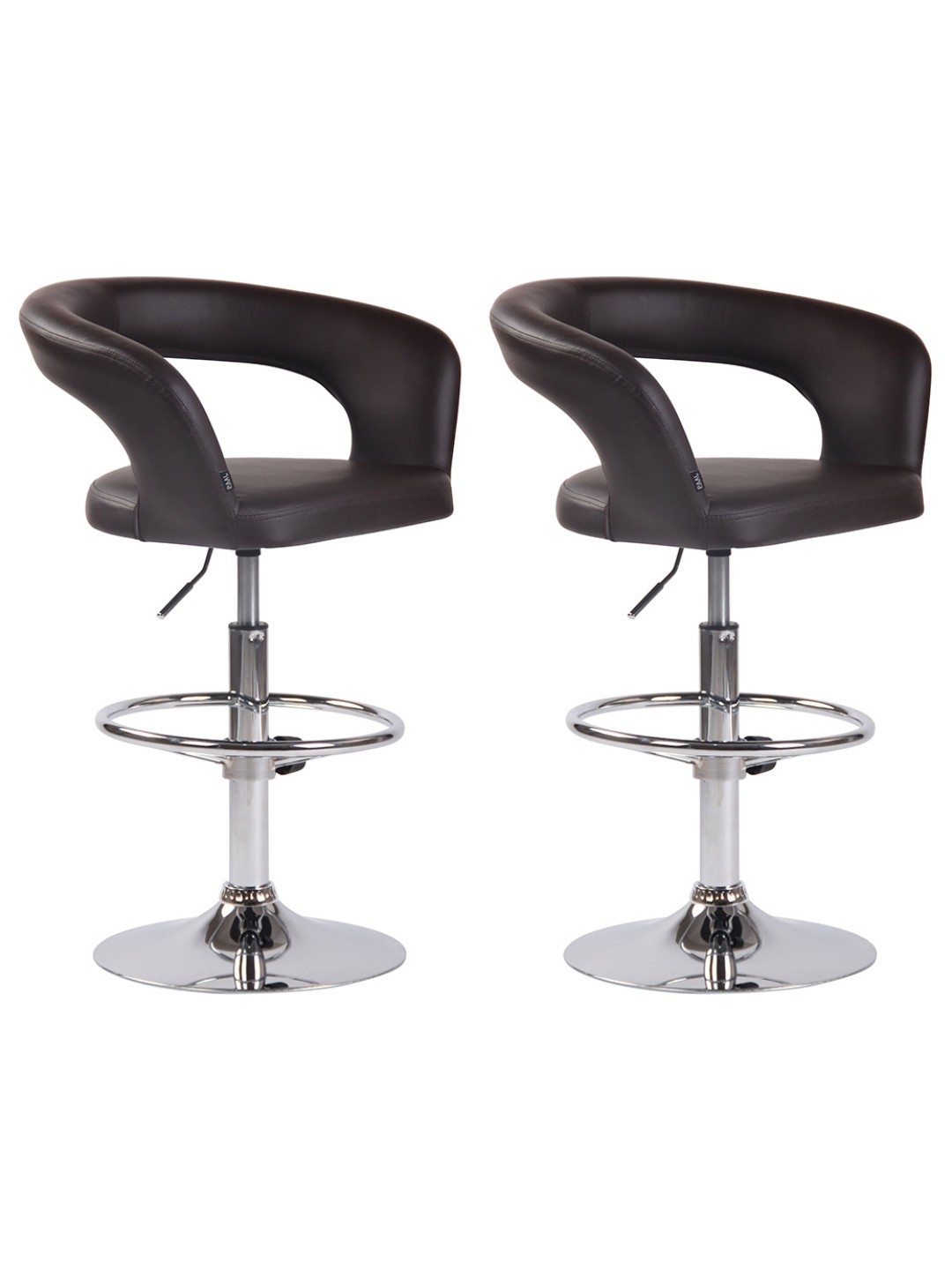 Set van 2 barkrukken Jaen kunstleer, bruin