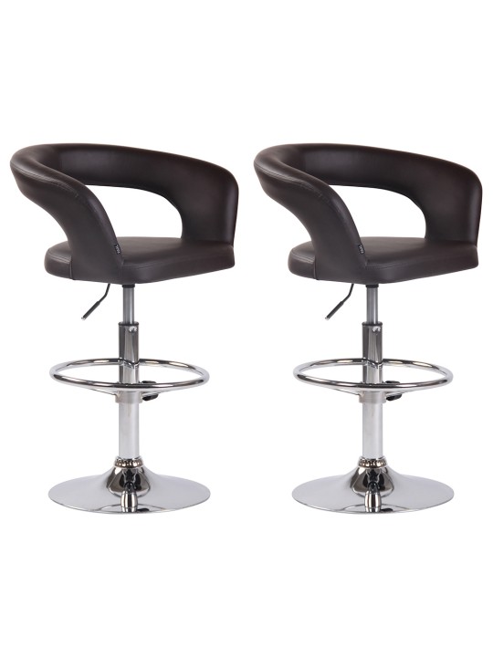 Set van 2 barkrukken Jaen kunstleer, bruin Set van 2 barkrukken Jaen kunstleer, bruin