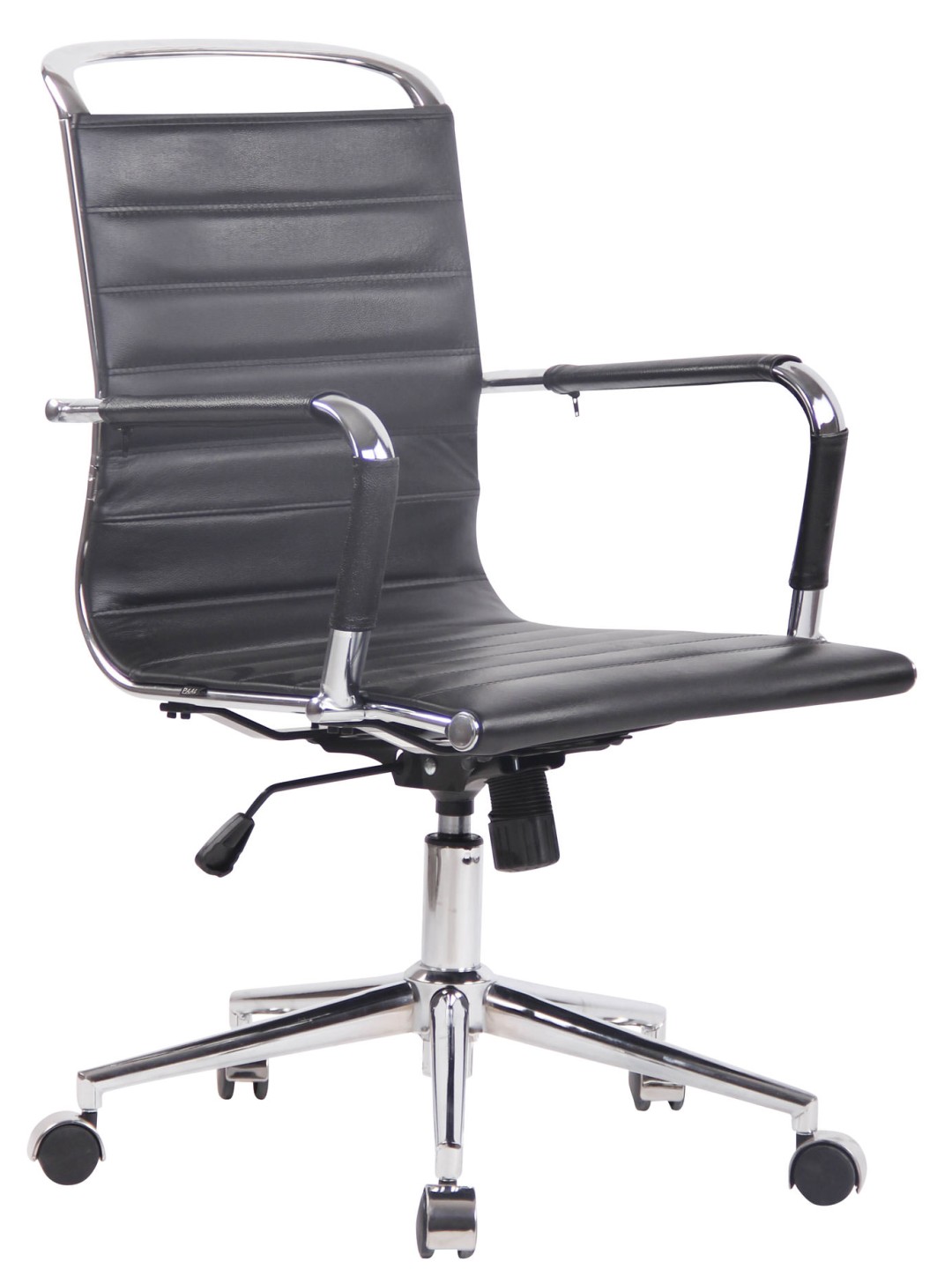 Bureaustoel Barton echt leer, zwart