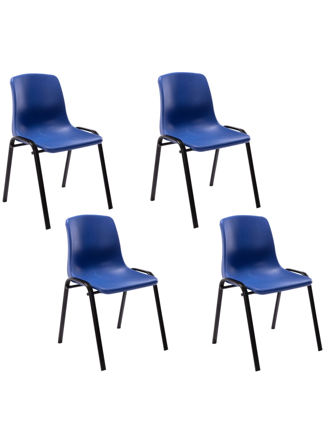 Set van 4 stapelstoelen Nowra kunststof, blauw