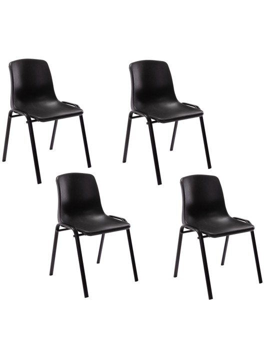 Set van 4 stapelstoelen Nowra kunststof, zwart