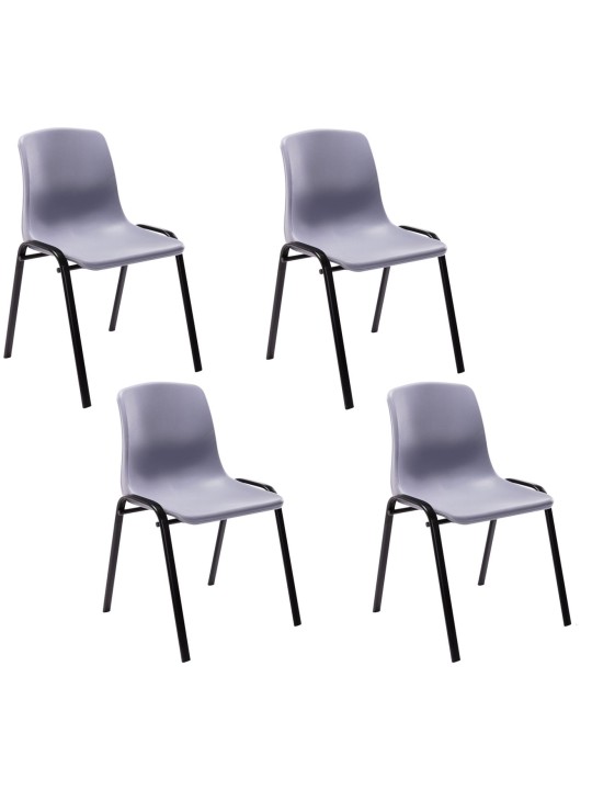 Set van 4 stapelstoelen Nowra kunststof, grijs