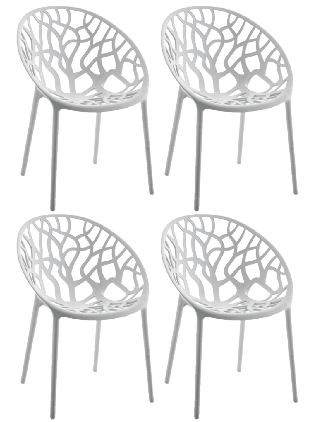 Set van 4 stoelen Hope, lichtgrijs