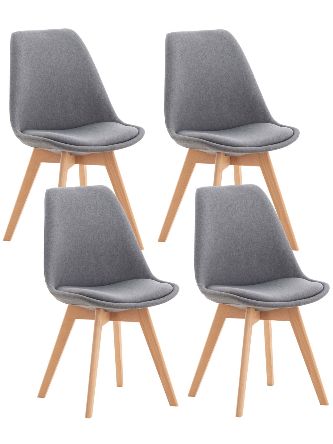 Set van 4 stoelen Linares stof, lichtgrijs