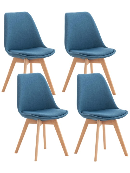 Set van 4 stoelen Linares stof, blauw