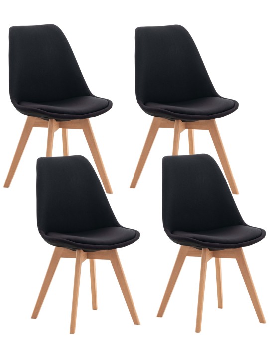 Set van 4 stoelen Linares stof, zwart