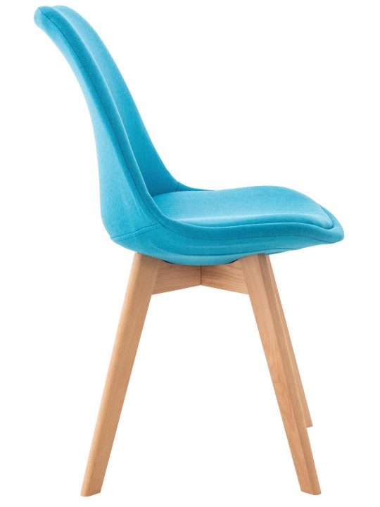 Set van 4 stoelen Linares stof, turquoise