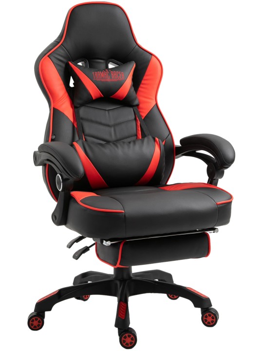 Bureaustoel Tilos kunstleer, zwart/rood