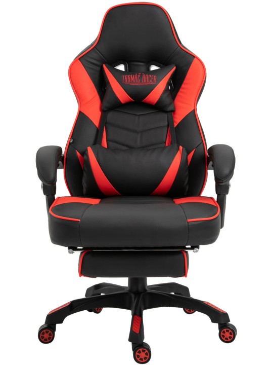 Bureaustoel Tilos kunstleer, zwart/rood