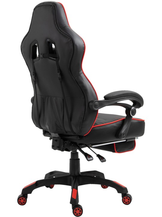 Bureaustoel Tilos kunstleer, zwart/rood