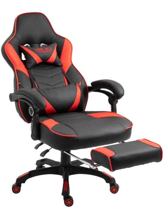 Bureaustoel Tilos kunstleer, zwart/rood