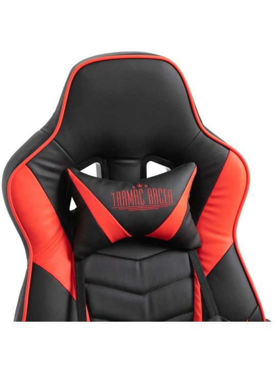 Bureaustoel Tilos kunstleer, zwart/rood