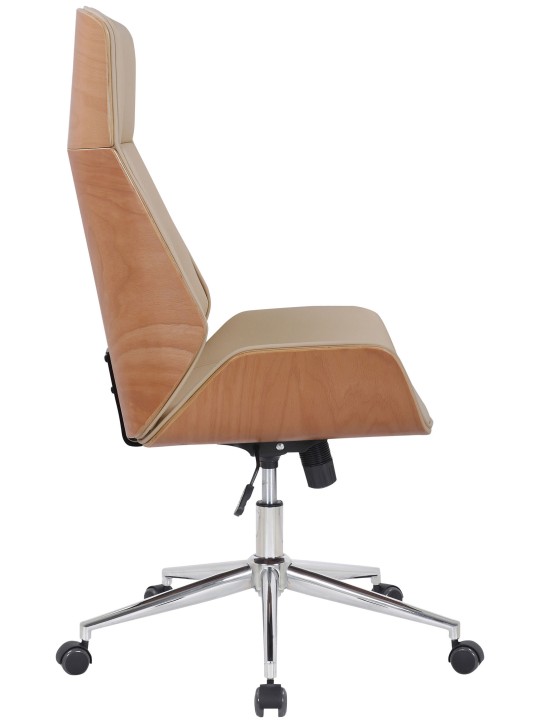 Bureaustoel Varel kunstleer, naturel/crème