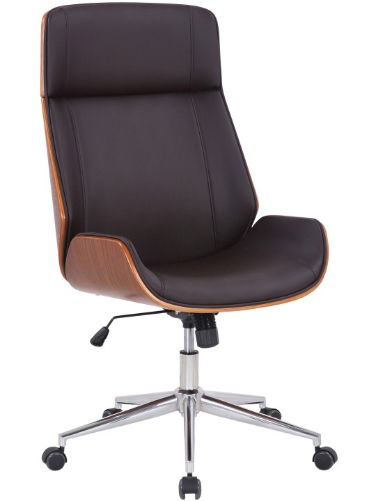 Bureaustoel Varel kunstleer, walnoot/bruin