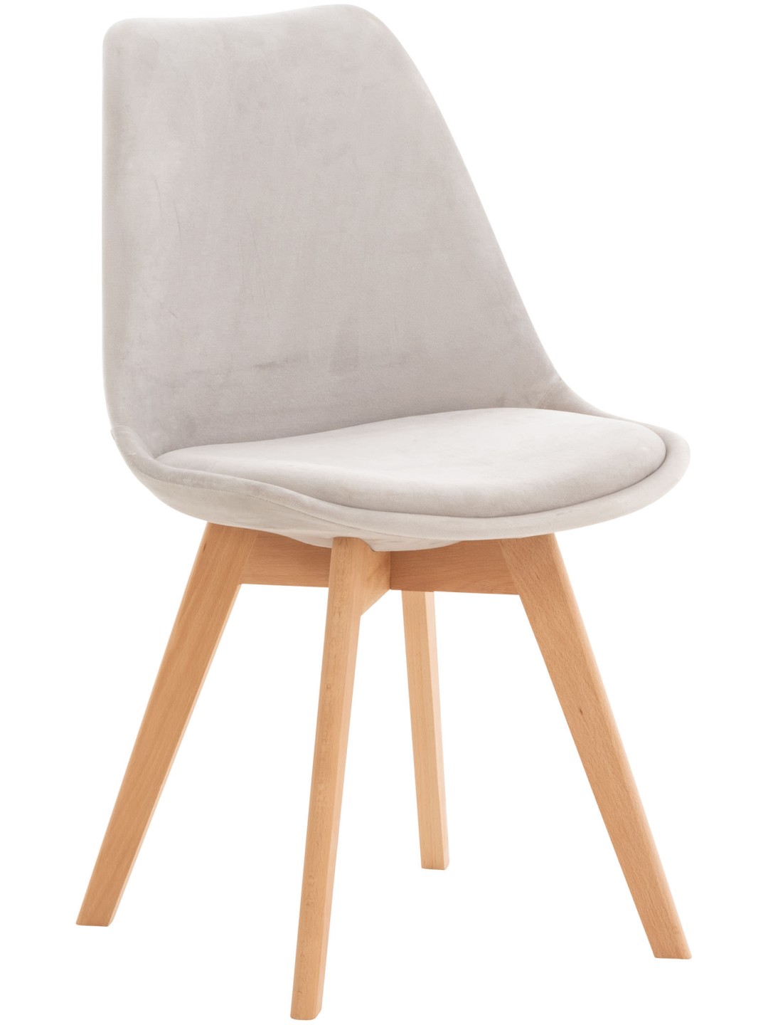 Stoel Linares Fluweel, lichtgrijs