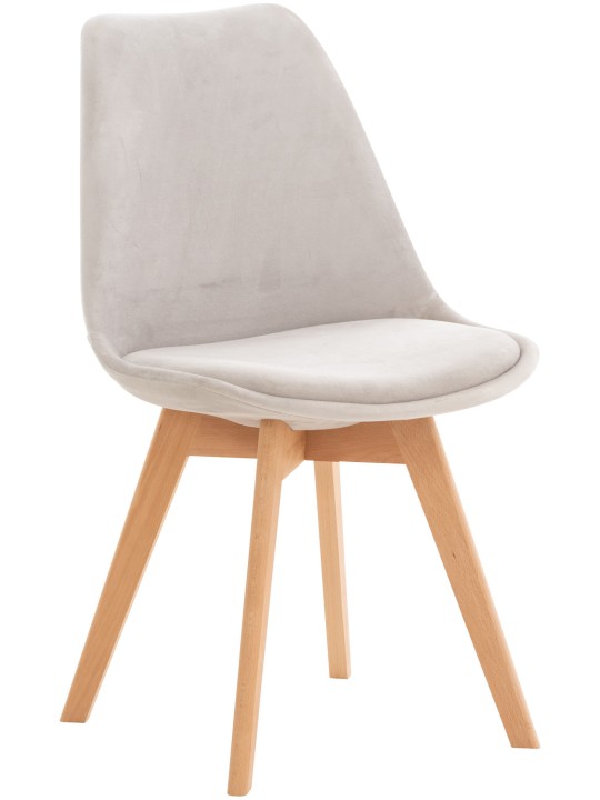 Stoel Linares Fluweel, lichtgrijs