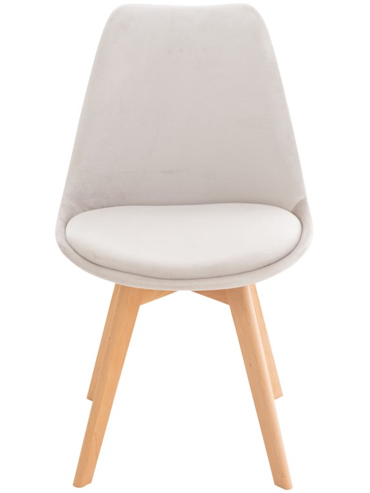 Stoel Linares Fluweel, lichtgrijs