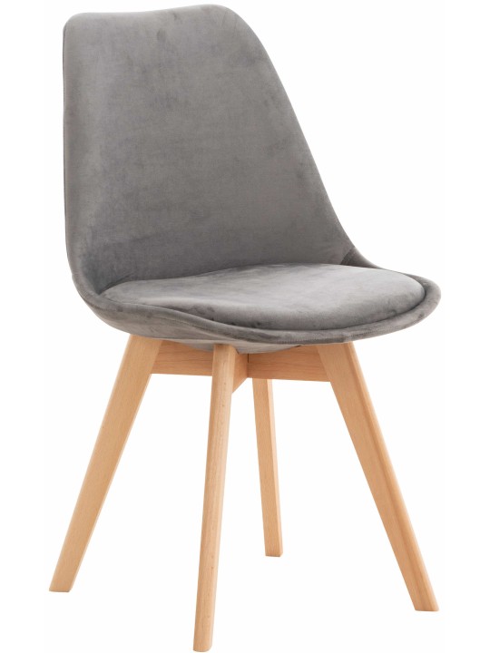 Stoel Linares Fluweel, grijs