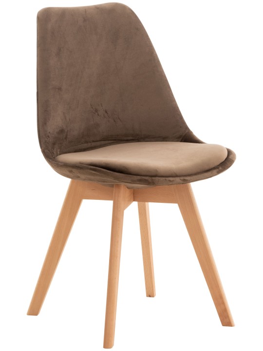 Stoel Linares Fluweel, donkerbruin
