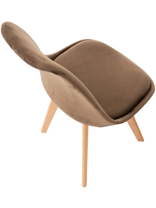 Stoel Linares Fluweel, donkerbruin