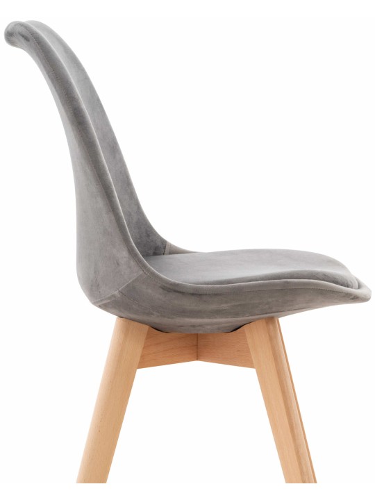 Stoel Linares Fluweel, grijs