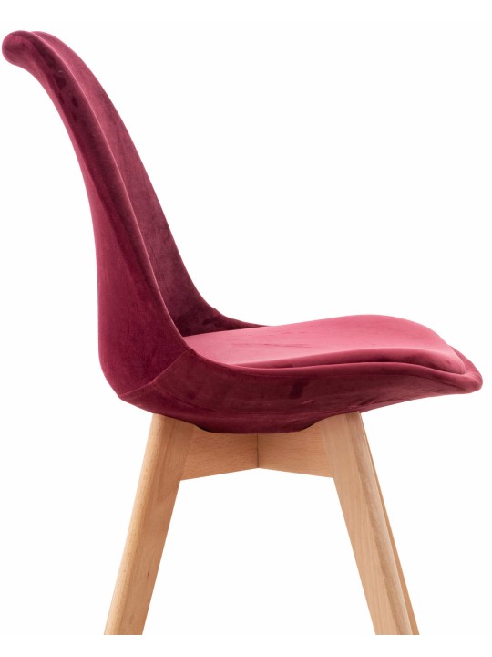 Stoel Linares Fluweel, bordeauxrood