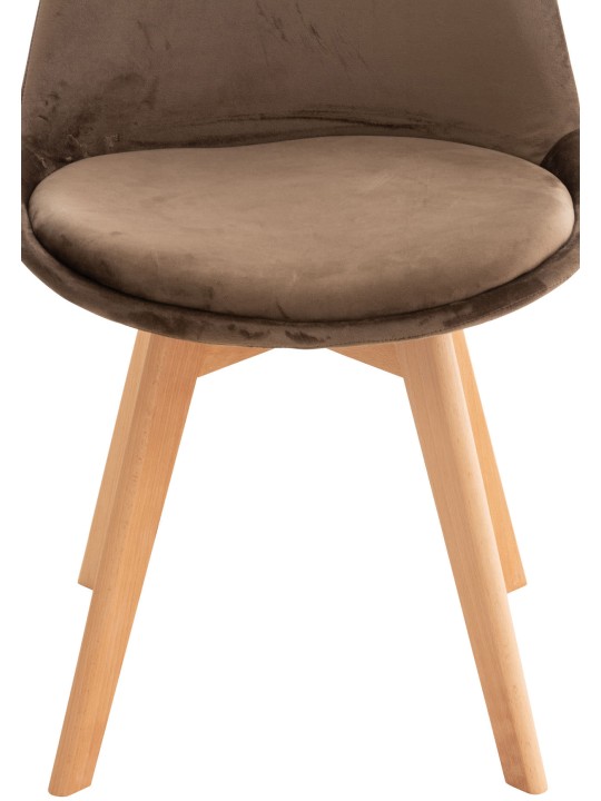 Stoel Linares Fluweel, donkerbruin