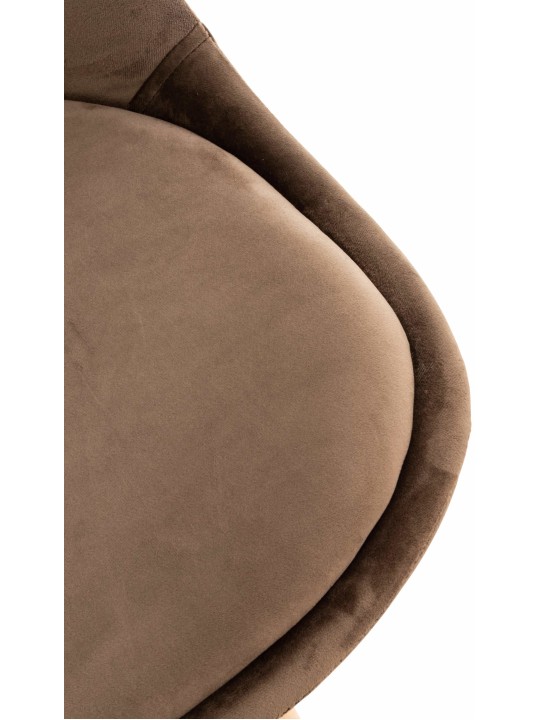 Stoel Linares Fluweel, donkerbruin