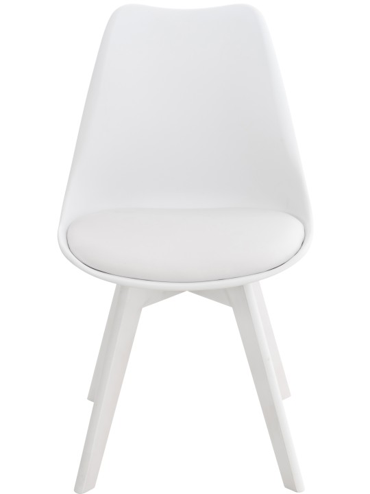 Set van 4 stoelen Linares kunststof, wit/wit
