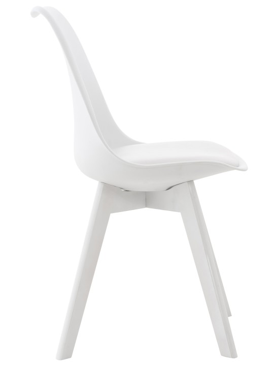 Set van 4 stoelen Linares kunststof, wit/wit