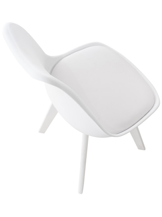 Set van 4 stoelen Linares kunststof, wit/wit