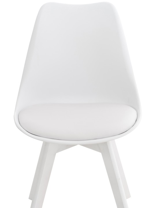 Set van 4 stoelen Linares kunststof, wit/wit