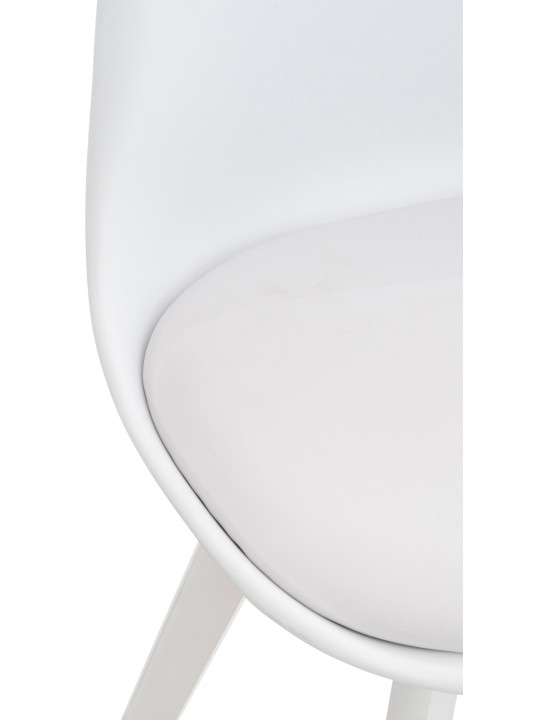 Set van 4 stoelen Linares kunststof, wit/wit