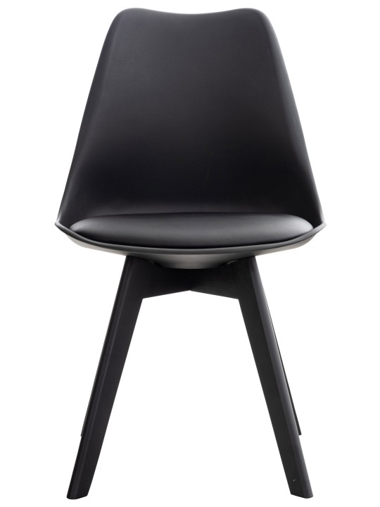 Set van 4 stoelen Linares kunststof, zwart/zwart
