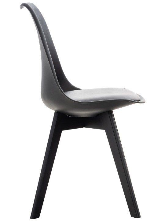 Set van 4 stoelen Linares kunststof, zwart/zwart