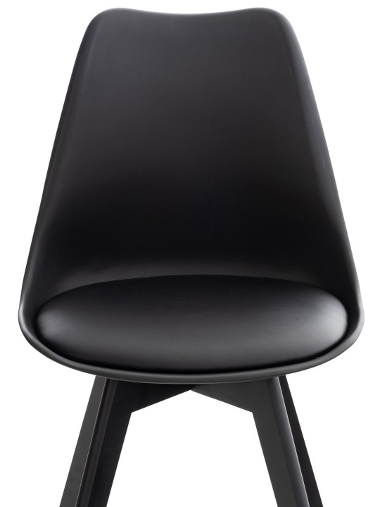 Set van 4 stoelen Linares kunststof, zwart/zwart