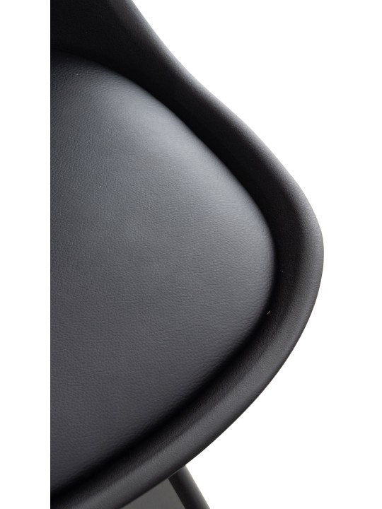 Set van 4 stoelen Linares kunststof, zwart/zwart