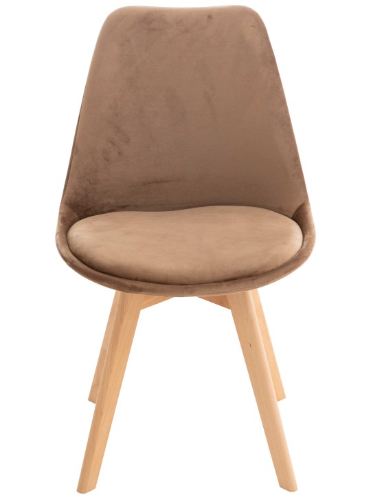 Set van 4 stoelen Linares fluweel, bruin
