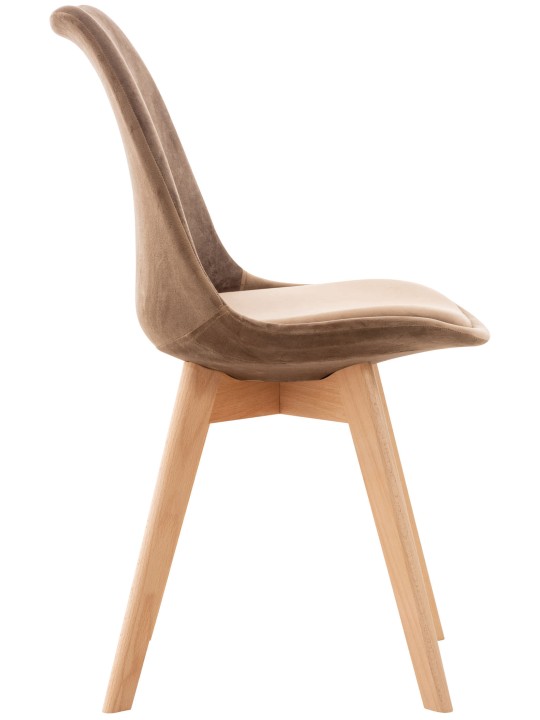 Set van 4 stoelen Linares fluweel, bruin