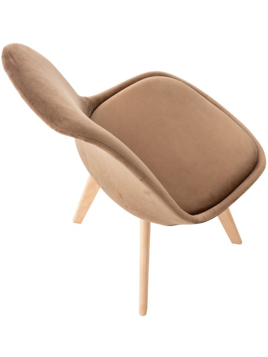 Set van 4 stoelen Linares fluweel, bruin