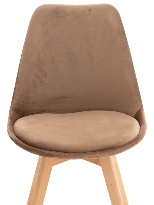 Set van 4 stoelen Linares fluweel, bruin