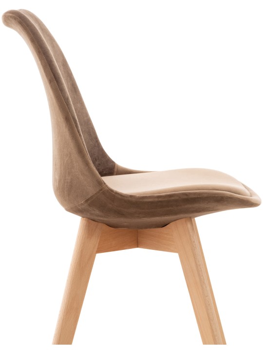 Set van 4 stoelen Linares fluweel, bruin