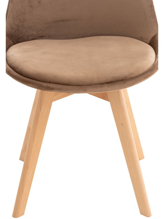 Set van 4 stoelen Linares fluweel, bruin