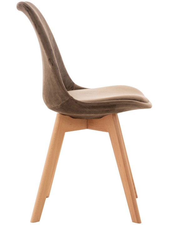 Set van 4 stoelen Linares fluweel, donkerbruin